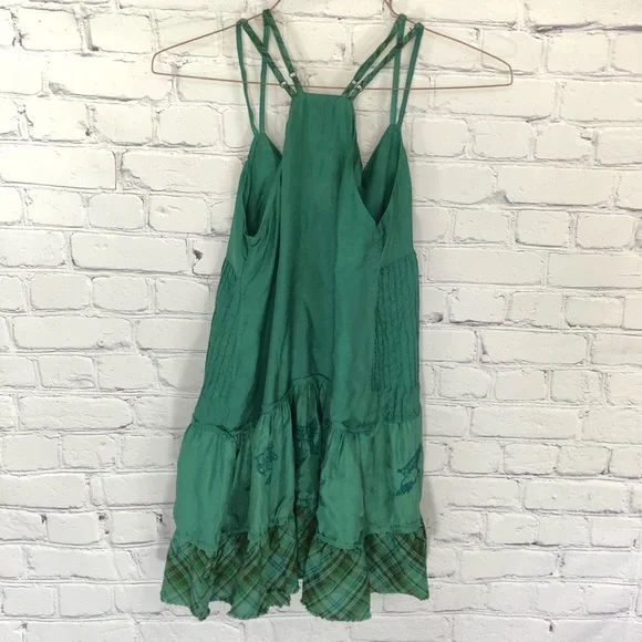 100% Silk Free People Green Flowy Dress/Tunic - Picture 6 of 8